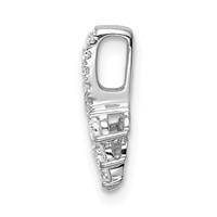 14K White Gold 0.25 Carat Lab Grown Diamond VS SI+ G+ Complete Leaf Chain Slide Pendant view 2