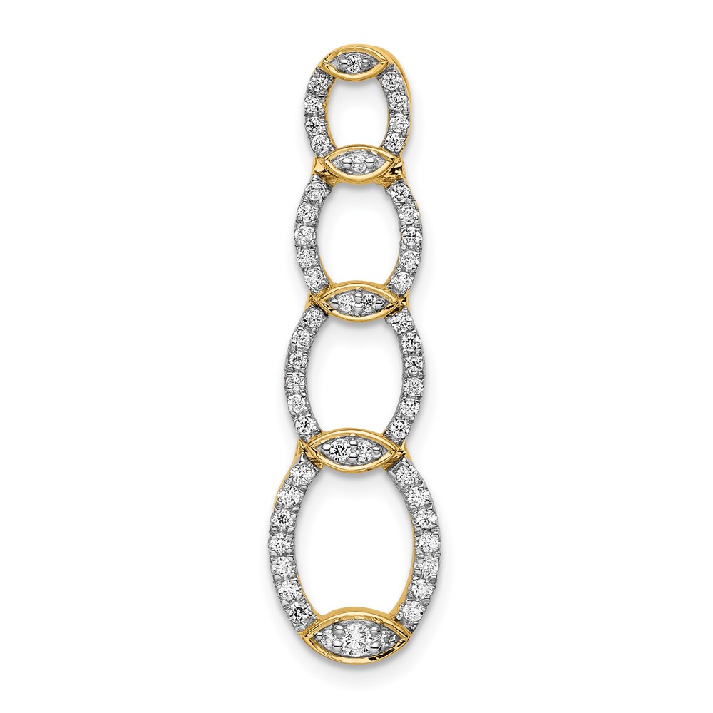 14k YG Lab Grown Diamond SI1/SI2, G H I, Oval Drop Pendant