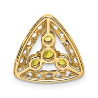 14K Yellow Gold 0.50 Carat Lab Grown Diamond VS SI+ G+ and Lab Created Yellow Sapphire Triangle Complete Chain Slide Pendant view 3