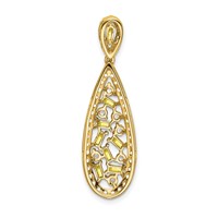 14K Yellow Gold 0.88 Carat Lab Grown Diamond VS SI+ G+ and Lab Created Yellow Sapphire Chain Slide Pendant view 3