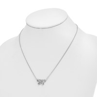 14K White Gold 0.25 Carat Lab Grown Diamond VS SI+ G+ Complete Butterfly Necklace, 18" view 3