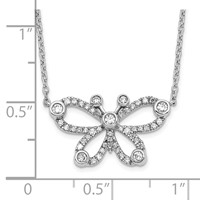 14K White Gold 0.25 Carat Lab Grown Diamond VS SI+ G+ Complete Butterfly Necklace, 18" view 4