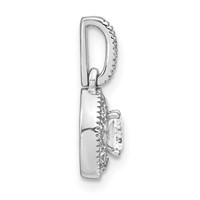 14K White Gold 0.50 Carat Lab Grown Diamond VS S Fgh Oval Complete Vintage Pendant view 2