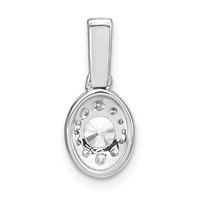 14K White Gold 0.50 Carat Lab Grown Diamond VS S Fgh Oval Complete Vintage Pendant view 3