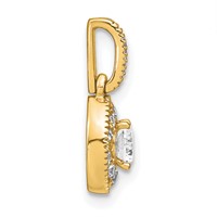 14K Yellow Gold 0.50 Carat Lab Grown Diamond VS S Ifgh Oval Complete Vintage Pendant view 2