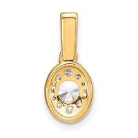 14K Yellow Gold 0.50 Carat Lab Grown Diamond VS S Ifgh Oval Complete Vintage Pendant view 3