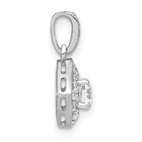 14K White Gold 0.50 Carat Lab Grown Diamond VS SI+ G+ Square Complete Vintage Pendant view 2