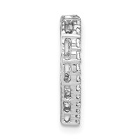 14K White Gold 0.50 Carat Lab Grown Diamond VS SI+ G+ Complete Heart Chain Slide Pendant view 2