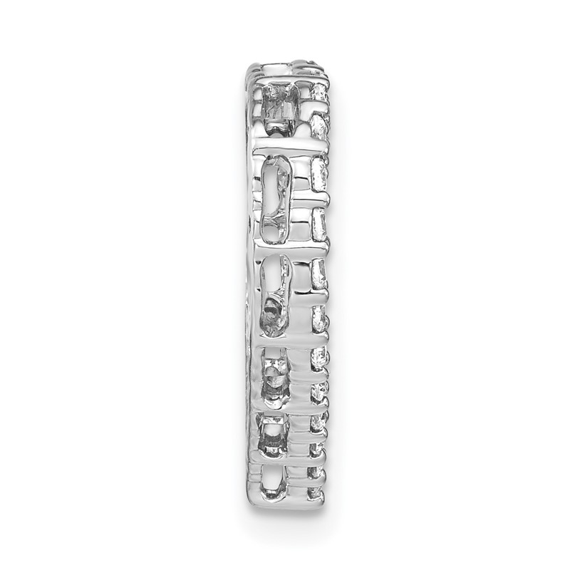14k White Gold 1/2 carat Lab Grown Diamond VS/SI+ G+ Complete Heart Chain Slide Pendant
