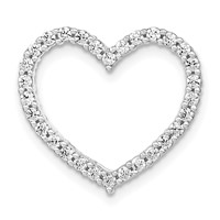 14K White Gold 0.50 Carat Lab Grown Diamond VS SI+ G+ Complete Heart Chain Slide Pendant view 1