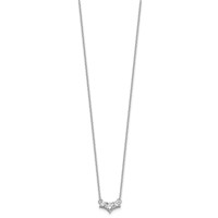 14K White Gold 0.75 Carat Lab Grown Diamond VS SI+ G+ Round Complete Three Stone Necklace, 18" view 2