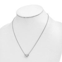 14K White Gold 0.75 Carat Lab Grown Diamond VS SI+ G+ Round Complete Three Stone Necklace, 18" view 3
