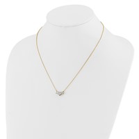 14K Yellow Gold 1.50 Carat Lab Grown Diamond VS SI+ G+ Round Complete Three Stone Necklace, 18" view 3