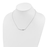 14K White Gold 0.50 Carat Lab Grown Diamond VS SI+ G+ Fashion Bar Necklace, 18" view 3