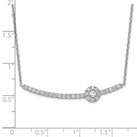 14K White Gold 0.50 Carat Lab Grown Diamond VS SI+ G+ Fashion Bar Necklace, 18" view 4
