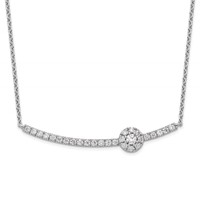 14K White Gold 0.50 Carat Lab Grown Diamond VS SI+ G+ Fashion Bar Necklace, 18" view 1