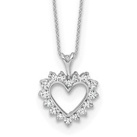 10K White Gold 0.50 Carat Lab Grown Diamond VS SI+ G+ Complete Heart Pendant Necklace, 18" view 1