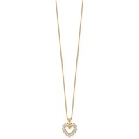 10K Yellow Gold 0.50 Carat Lab Grown Diamond VS SI+ G+ Complete Heart Pendant Necklace, 18" view 2