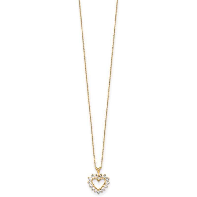10k 1/2 carat Lab Grown Diamond VS/SI+ G+ Complete 18 inch Heart Pendant Necklace