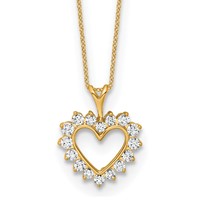 10K Yellow Gold 0.50 Carat Lab Grown Diamond VS SI+ G+ Complete Heart Pendant Necklace, 18" view 1