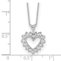14K White Gold 0.50 Carat Lab Grown Diamond VS SI+ G+ Complete Heart Pendant Necklace, 18" view 3