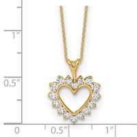 14K Yellow Gold 0.50 Carat Lab Grown Diamond VS SI+ G+ Complete Heart Pendant Necklace, 18" view 3