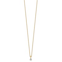 14K Yellow Gold 0.20 Carat Lab Grown Diamond VS SI+ G+ Three Prong Complete Solitaire Pendant Necklace, 18" view 2