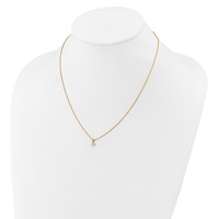 14K Yellow Gold 0.20 Carat Lab Grown Diamond VS SI+ G+ Three Prong Complete Solitaire Pendant Necklace, 18" view 3