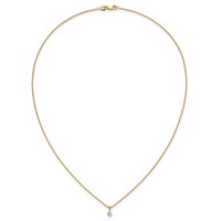 14K Yellow Gold 0.20 Carat Lab Grown Diamond VS SI+ G+ Three Prong Complete Solitaire Pendant Necklace, 18" view 4