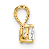 14K Yellow Gold 0.25 Carat Lab Grown Diamond VS SI+ G+ Three Prong Complete Solitaire Pendant view 2