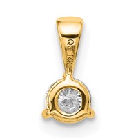 14K Yellow Gold 0.25 Carat Lab Grown Diamond VS SI+ G+ Three Prong Complete Solitaire Pendant view 3