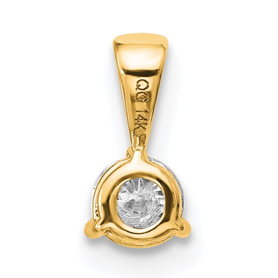 Gold Lab Grown Diamond Solitaire Pendants
