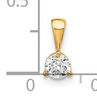 14K Yellow Gold 0.25 Carat Lab Grown Diamond VS SI+ G+ Three Prong Complete Solitaire Pendant view 4