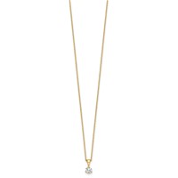 14K Yellow Gold 0.33 Carat Lab Grown Diamond VS SI+ G+ Three Prong Complete Solitaire Pendant Necklace, 18" view 2
