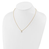 14K Yellow Gold 0.33 Carat Lab Grown Diamond VS SI+ G+ Three Prong Complete Solitaire Pendant Necklace, 18" view 3