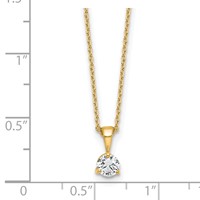 14K Yellow Gold 0.33 Carat Lab Grown Diamond VS SI+ G+ Three Prong Complete Solitaire Pendant Necklace, 18" view 5