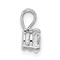 14K White Gold 0.75 Carat Lab Grown Diamond VS SI+ G+ Three Prong Complete Solitaire Pendant view 2