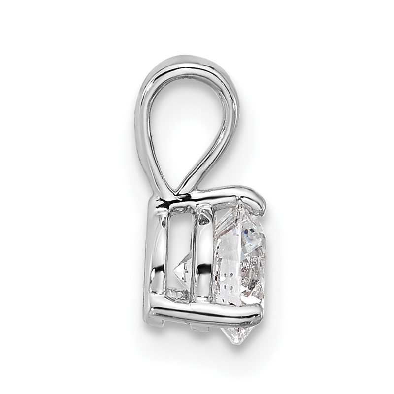 14k White Gold 1/4 carat Lab Grown Diamond VS/SI+ G+ Three Prong Solitare Pendant