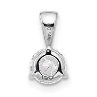 14K White Gold 0.75 Carat Lab Grown Diamond VS SI+ G+ Three Prong Complete Solitaire Pendant view 3