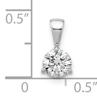 14K White Gold 0.75 Carat Lab Grown Diamond VS SI+ G+ Three Prong Complete Solitaire Pendant view 4