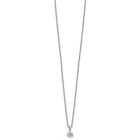 14K White Gold 0.25 Carat Lab Grown Diamond VS SI+ G+ Three Prong Complete Solitare Pendant Necklace, 18" view 2