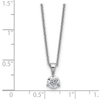 14K White Gold 0.25 Carat Lab Grown Diamond VS SI+ G+ Three Prong Complete Solitare Pendant Necklace, 18" view 5