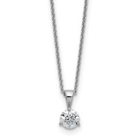 14K White Gold 0.25 Carat Lab Grown Diamond VS SI+ G+ Three Prong Complete Solitare Pendant Necklace, 18" view 1