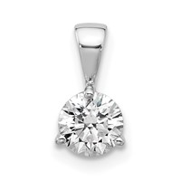 14K White Gold 0.75 Carat Lab Grown Diamond VS SI+ G+ Three Prong Complete Solitaire Pendant view 1