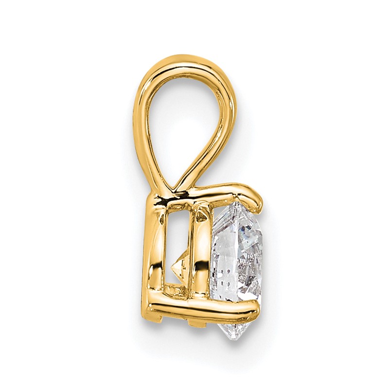 14k 1/2 carat Lab Grown Diamond VS/SI+ G+ Three Prong Solitare Pendant