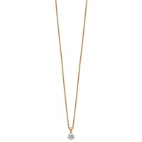 14K Yellow Gold 0.50 Carat Lab Grown Diamond VS SI+ G+ Three Prong Complete Solitaire Pendant Necklace, 18" view 2