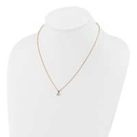 14K Yellow Gold 0.50 Carat Lab Grown Diamond VS SI+ G+ Three Prong Complete Solitaire Pendant Necklace, 18" view 3