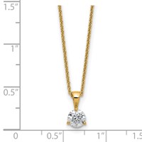 14K Yellow Gold 0.50 Carat Lab Grown Diamond VS SI+ G+ Three Prong Complete Solitaire Pendant Necklace, 18" view 5