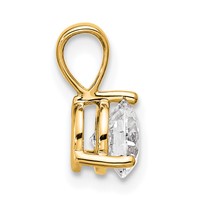14K Yellow Gold 0.75 Carat Lab Grown Diamond VS SI+ G+ Three Prong Complete Solitaire Pendant view 2