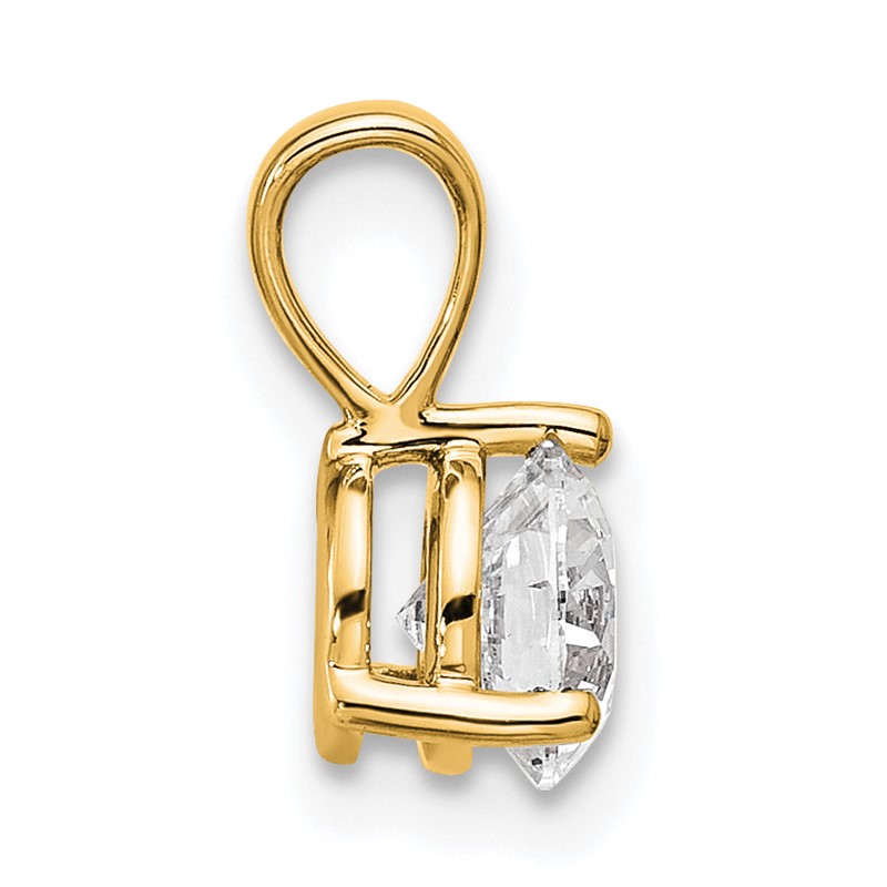 14k 3/4 carat Lab Grown Diamond VS/SI+ G+ Three Prong Solitare Pendant